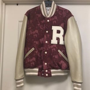 True Religion Leather Varsity Jacket